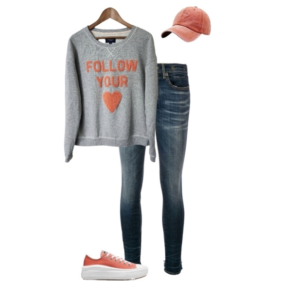 American Eagle Outfitters Tops - Follow Your Heart Chenille Sweatshirt | American Eagle | Large